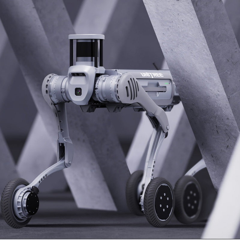 Unitree B2-W Industrial Robot Dog 100kg Payload All-Terrain Navigation IP67 Waterproof