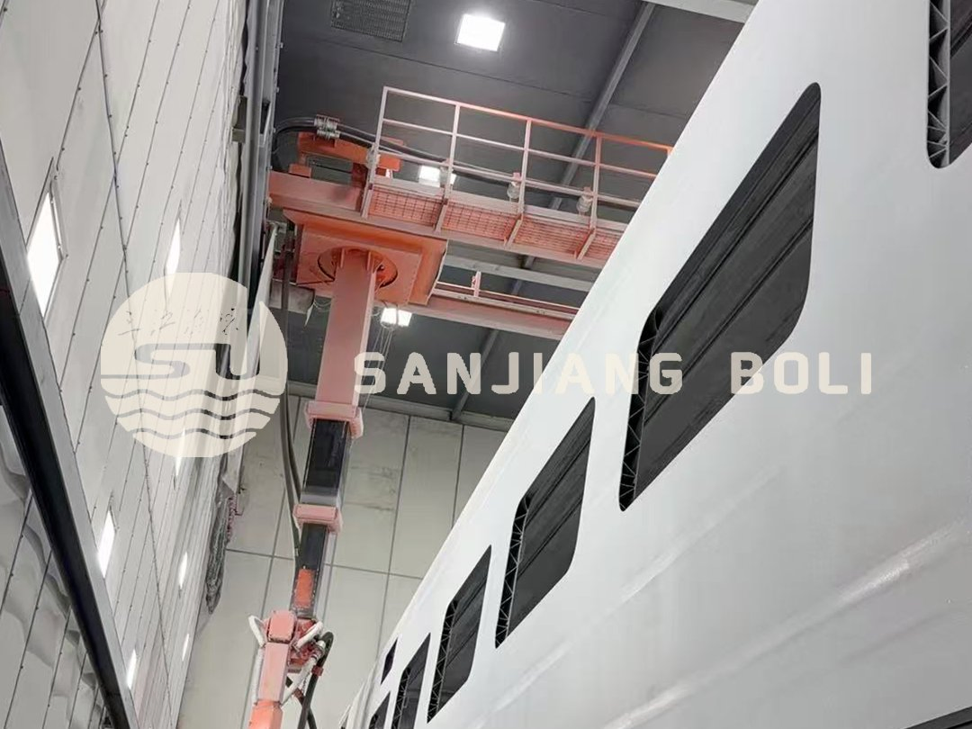 Material-Saving Lightweight Eight-Axis Sandblasting Robot with Spray Gun Heads