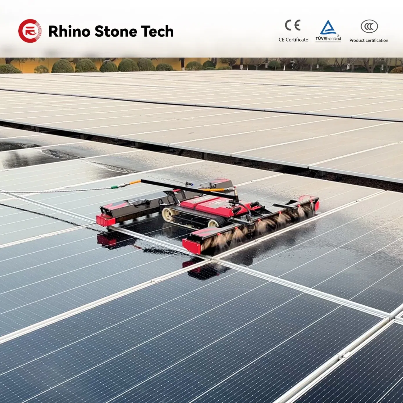 Intelligent Crawler Lightweight PV Trackless Cleaning Roller Brush Solar Panel Cleaning Robot