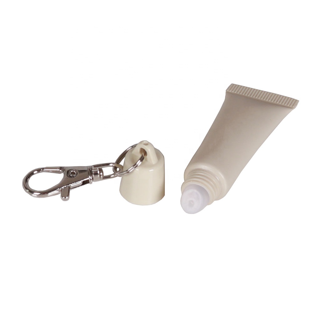 OEM ODM Mini Cute Lovely Makeup Lip Gloss Tube Hook Cap Keychain Lip Jelly Tint Tube 5ml 10ml Lip Moisturizer PCR Material Tube