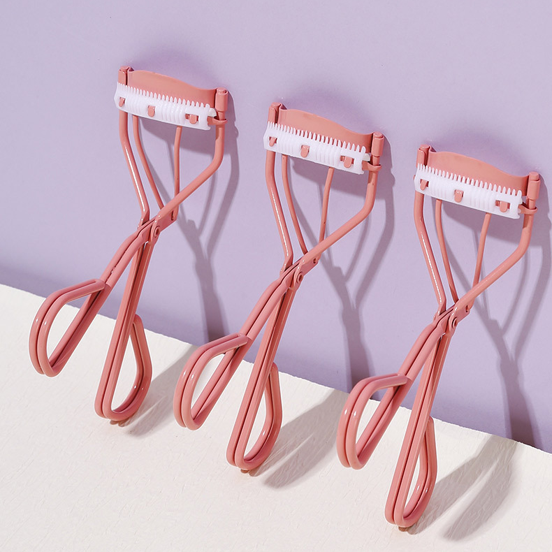 Private Label Portable Eyelash Curler Eye Lash Long Lasting Natural Eyelashes Curly Stainless Steel Eyelash Curler With Comb