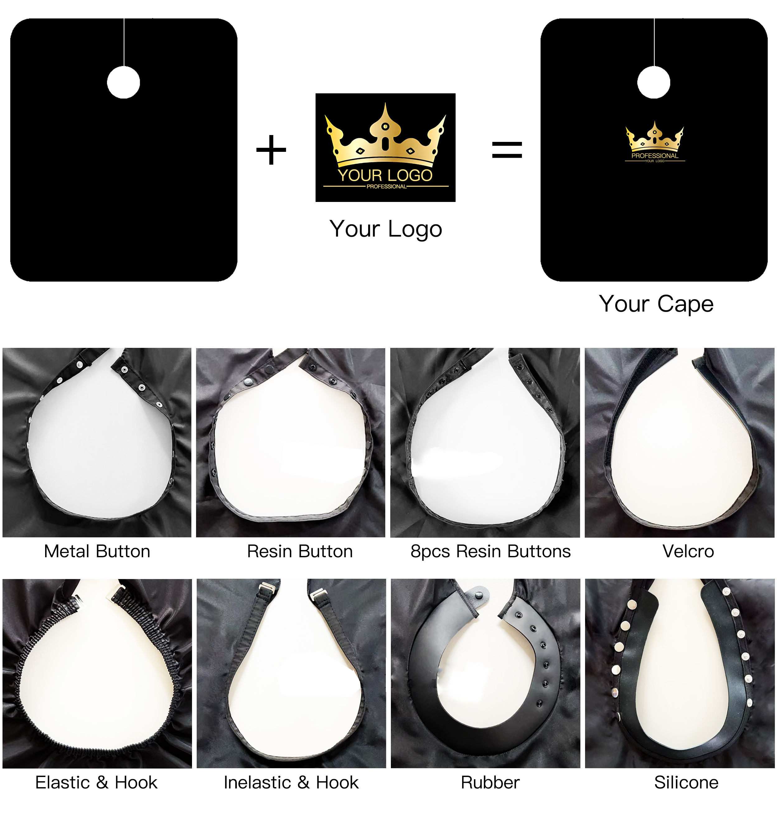 ADD LOGO Beige Hairdressing Cape Stylist Hair Cutting Salon Cape BARBER CAPE Different Neckline Soft Polyester Towel Comb