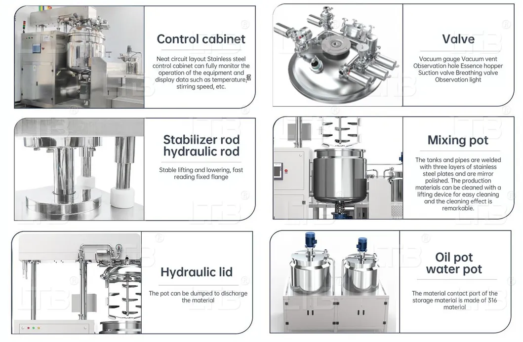 Hot Sale Vacuum Emulsifying Lubricant Oil Lotion Cream Cosmetic Toothpaste Vaseline Bending Reactor Cosmetic Ointment Manufacturing Machine