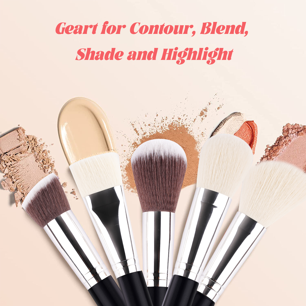 Eco-Friendly Bamboo Handle Makeup Brushes - Sustainable Design Soft Blush Brush with Ergonomic Handle - Ideal for Beginner