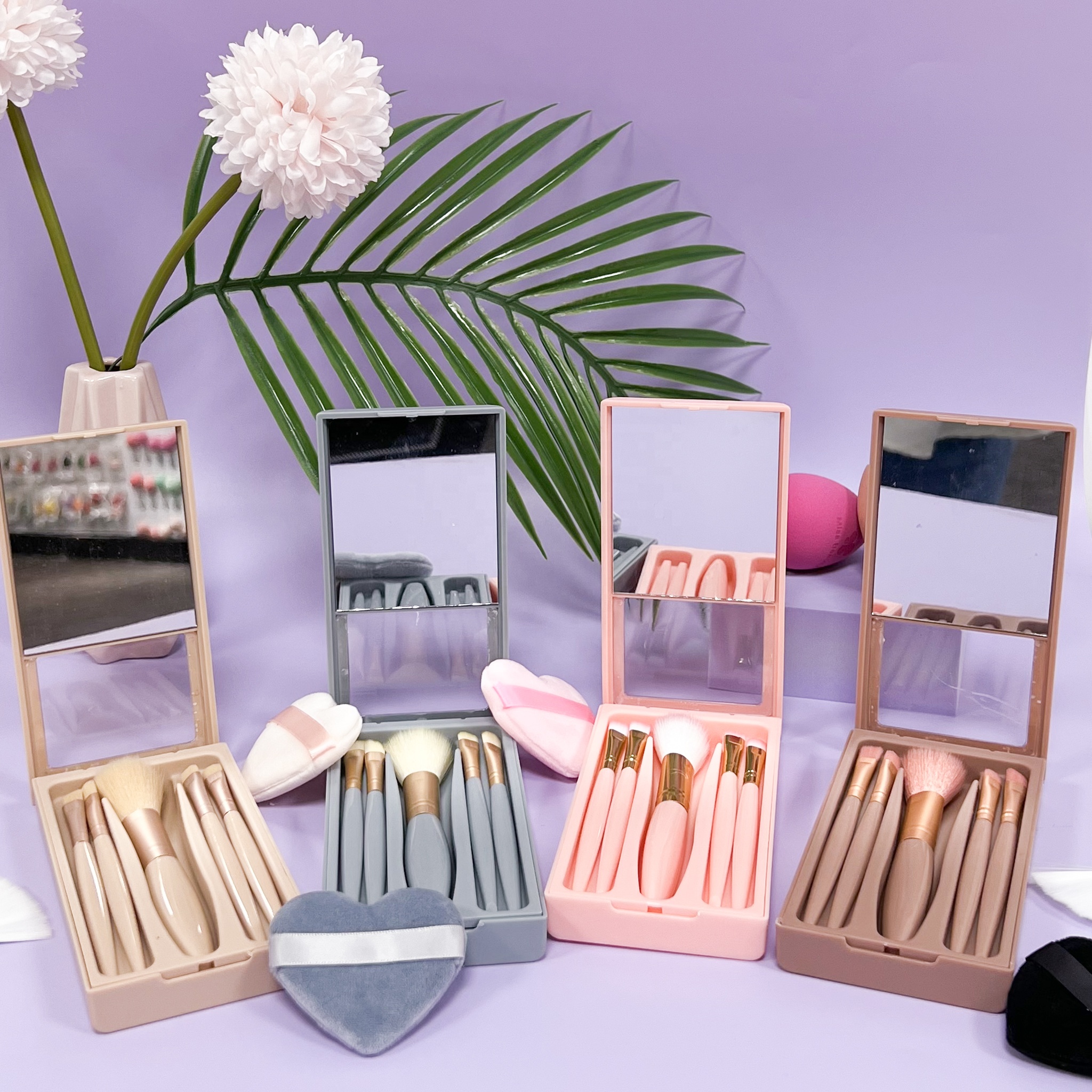 Manufacturer 5pcs Makeup Brushes Set Vegan Synthetic Cosmetics Tools Custom Logo Makeup Brush Kit