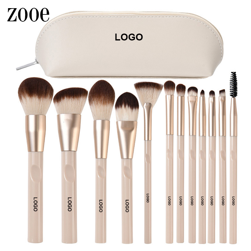 Custom Logo 12pcs Synthetic Hair Professional Unusual Makeup Brushes Make Up Brush Only Pro Luxury Makeup Brush Set