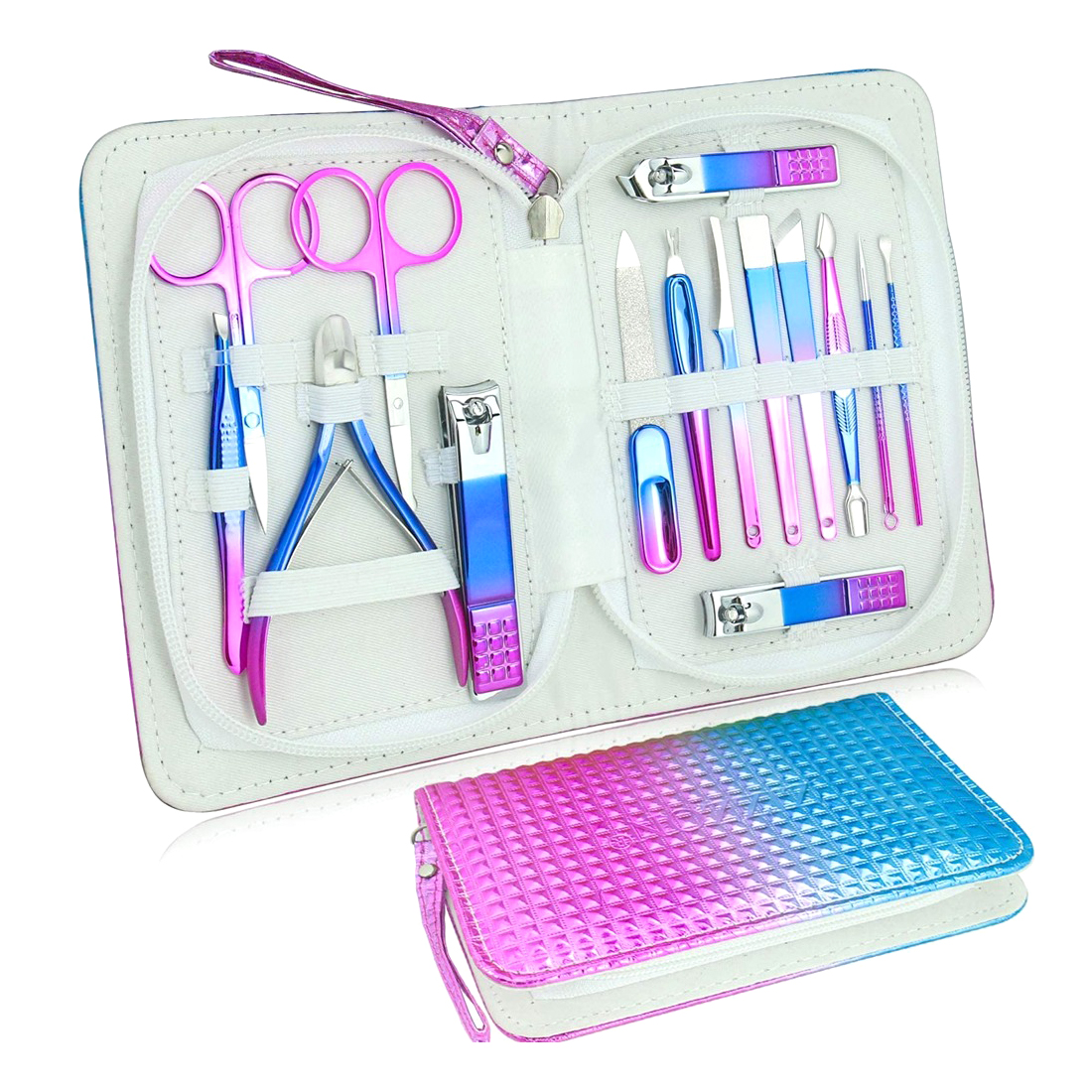 Professional Manicure Pedicure Kit 8-in-1 Stainless Steel Nail Clippers Travel Accessories Customizable Colors Logo Shears