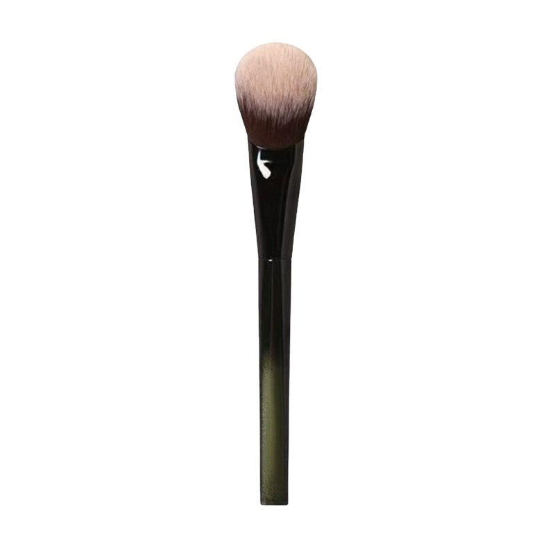 OEM ODM Service Professional Angled Blush Brush Green Glossy Ombre Plastic Handle No Shedding Travel for Holiday Gift