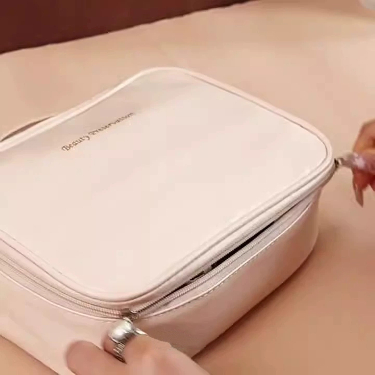 OEM ODM Custom Luxury Cosmetic Bag Portable PU Waterproof Cosmetic Storage Large Capacity Travel Makeup Pouch Bag Toiletry Bag