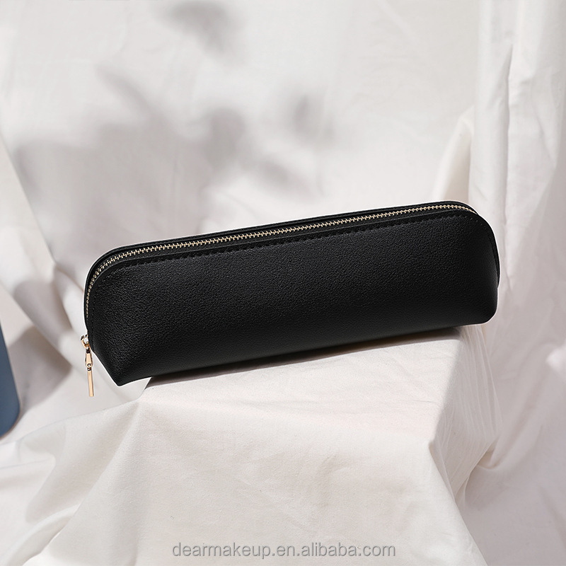High Quality Candy PU Leather Cosmetic Brushes Packaging Travel Makeup Brushes Zipper Holder Bag Private Label