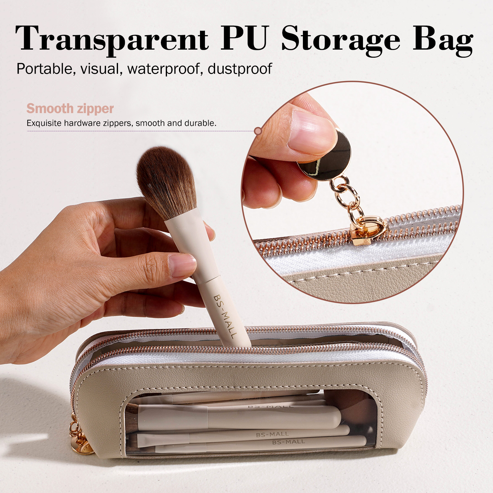 BS-MALL Travel Kit Makeup Brushes Set 14PCS Custom Logo Small Size Professional Face Make up Brushes Foundation Sponge with Bag