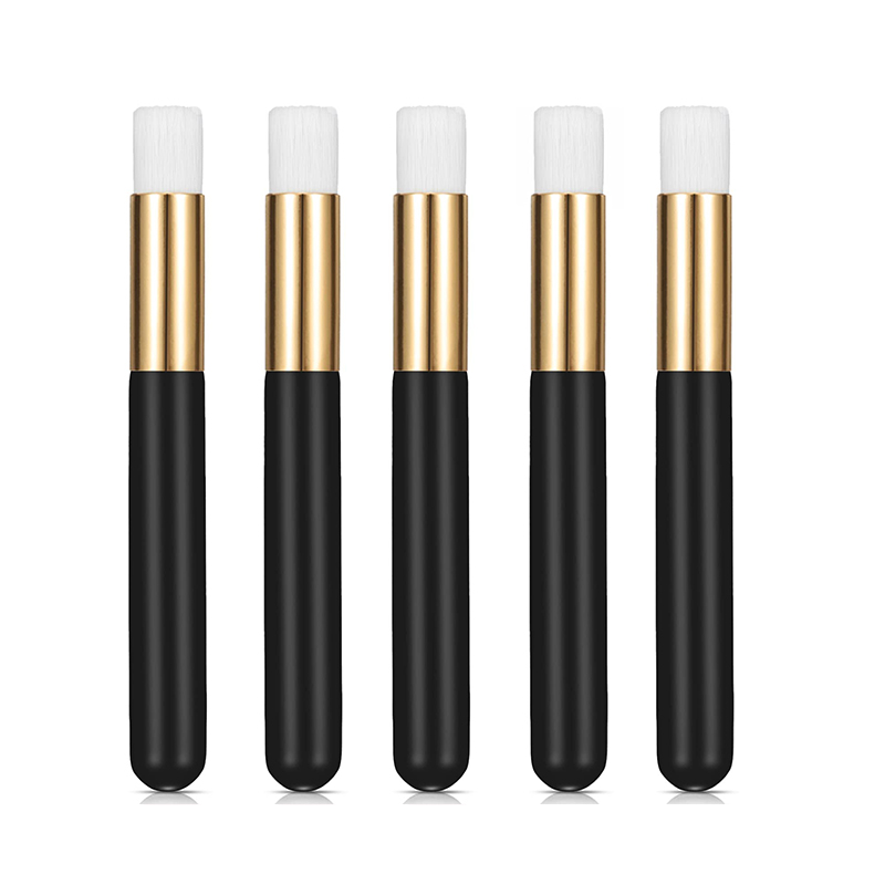 Wood Material Synthetic Hair Gold Yellow Color Soft Eyelash Extension Makeup Cleaning Brush