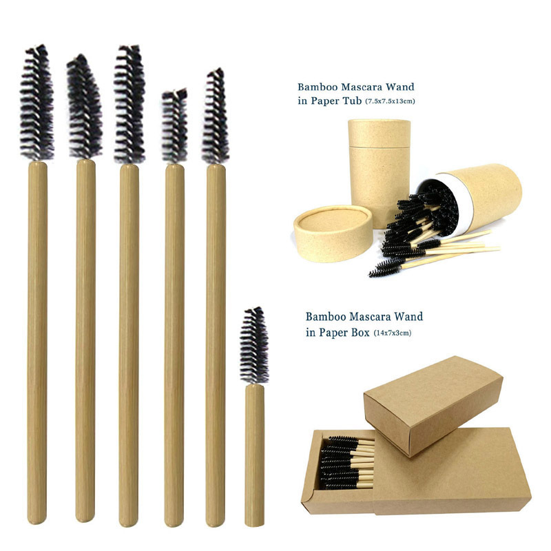 Eco-Friendly Lash Bamboo Handle Disposable Mascara Wand Eyelash Extension Application Mascara Wood Brush Makeup Tool
