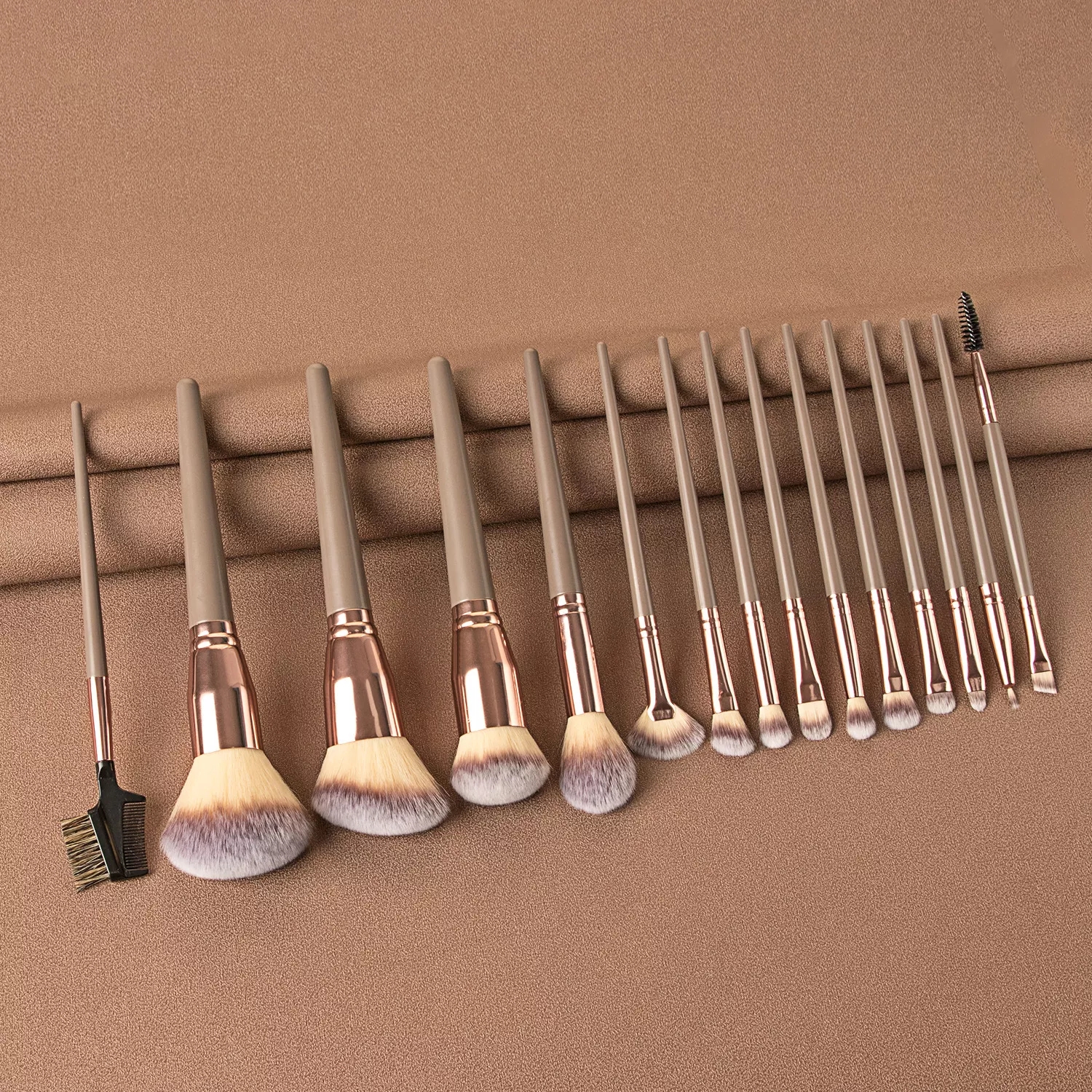 HMU Hot Selling Make up Brushes Black Gold Manufacturers OEM 7 10 15 Pcs Makeup Brush Set With Case