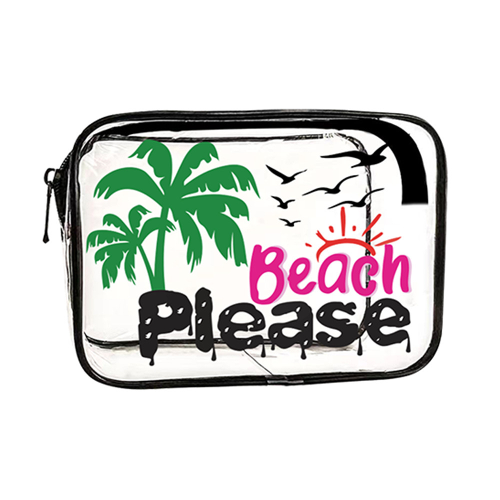 Accept Custom LOGO PVC Transparent Water Resistant Portable Cosmetic Bag Eco Friendly Zipper Travel Makeup Pouch