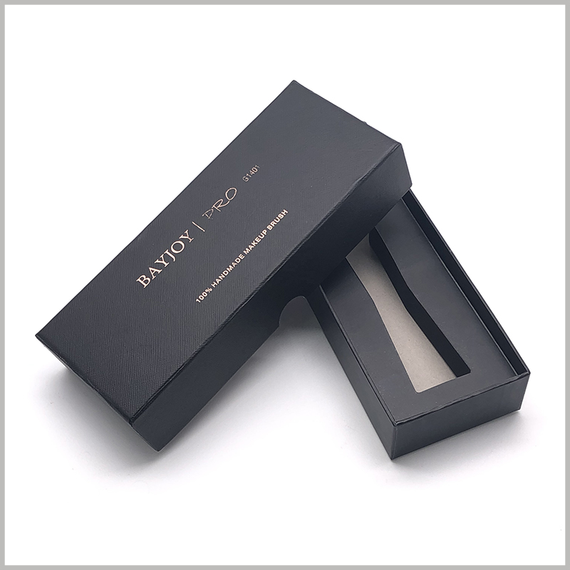Brown Cosmetic Beauty Makeup Brush Packaging Boxes With Inserts