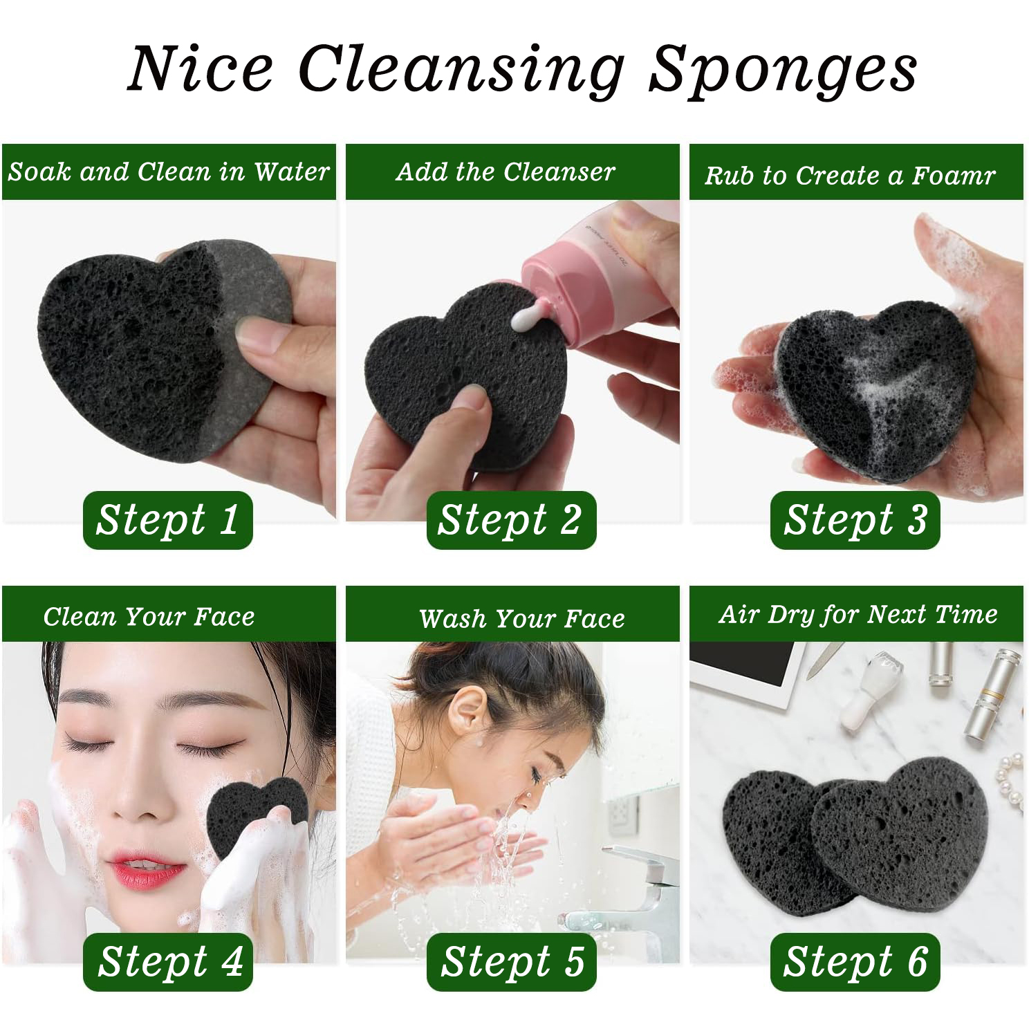 Reusable Eco-friendly Spa Estheticians Massage Natural Compressed Cellulose Sponge Facial Cleansing Cosmetic Pad Sponges