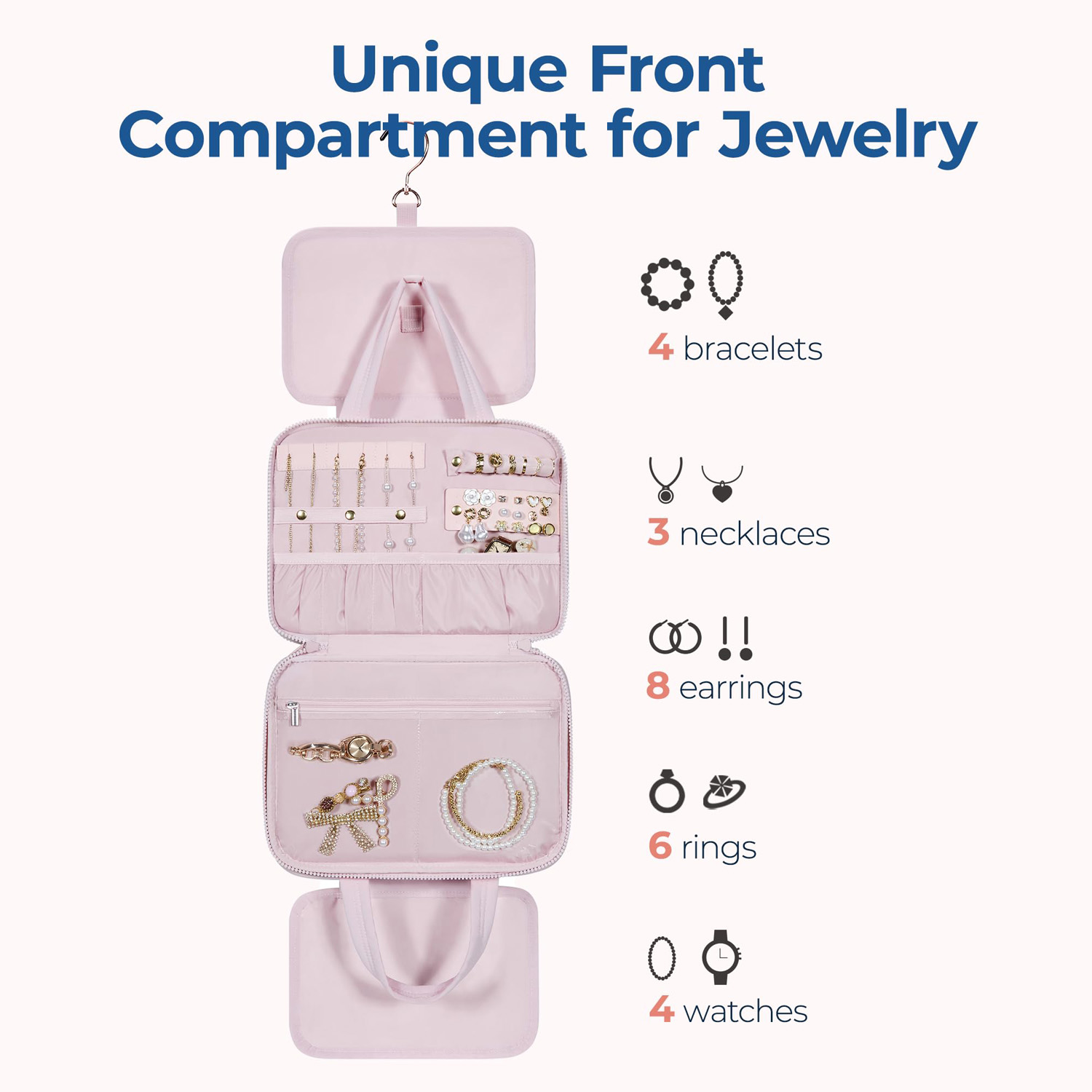 Factory Custom Travel Toiletry Bag Folding Jewelry Organizer Hanging Travel Bag Quilted Puffy Makeup Cosmetic Bag