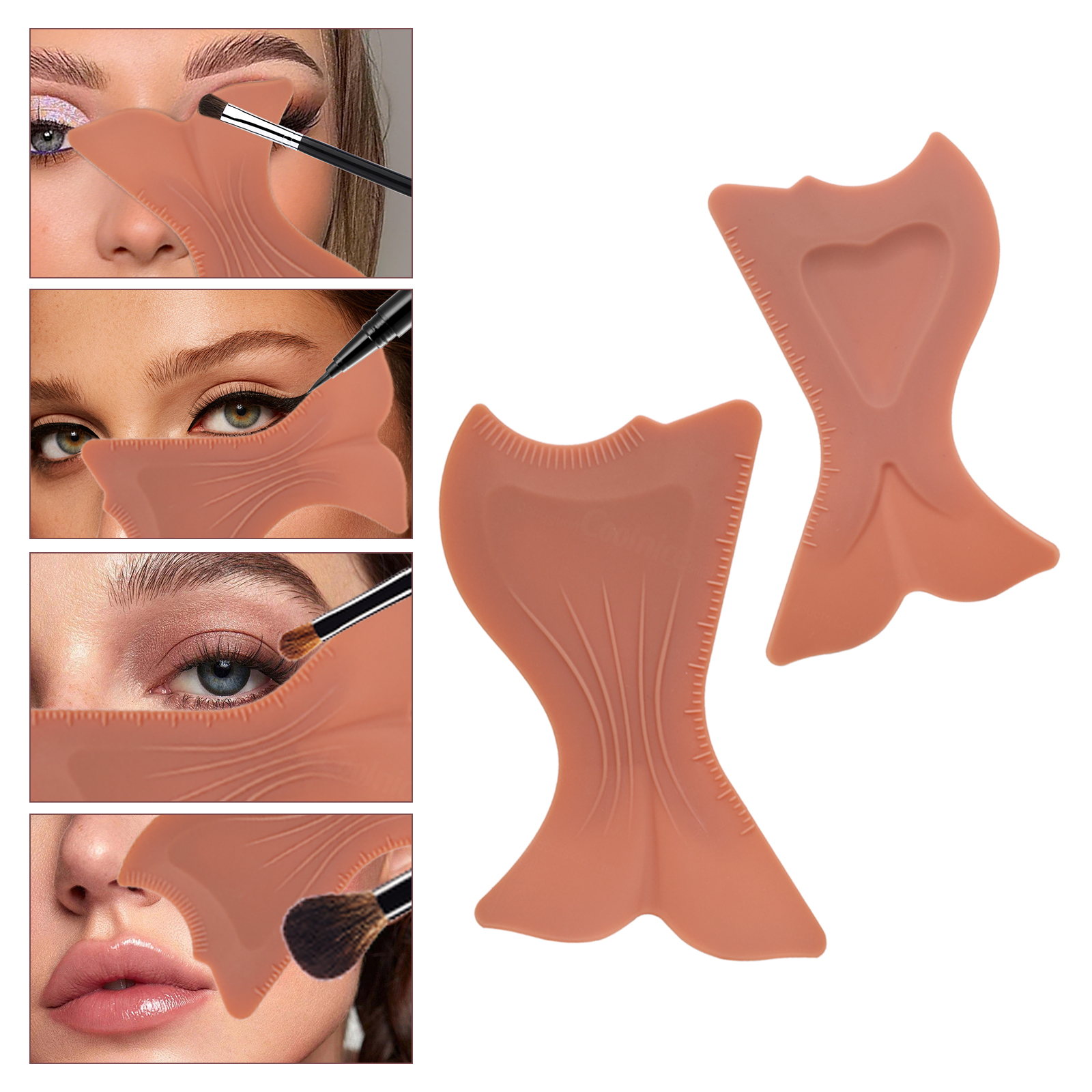 Professional Silicone Makeup Stencil Kit Easy-Clean ODM Cosmetic Color Mixing Board for Eyeliner, Eyebrow &amp; Contour Training