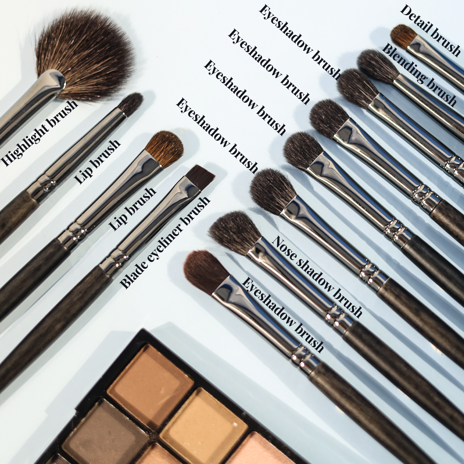 Women Goat Hair Natural Bristle Black Wholesale Private Label Custom High Quality Makeup Brush Set Professional With Case