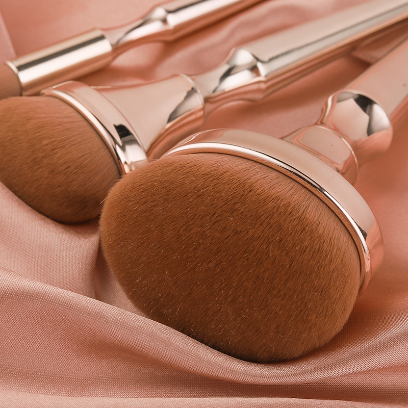 9Pcs Professional Makeup Brush Set with Eyebrow Pencil &amp; Lip Liner-Golden Oval Face Concealer Foundation Blush Eyeshadow Brushes