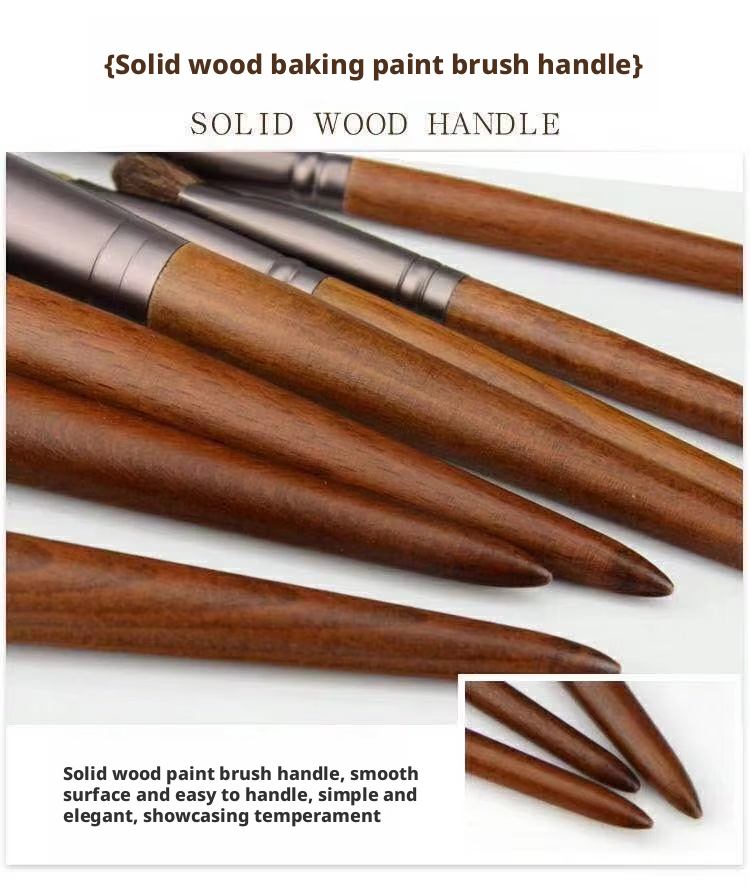 Factory New Natural Hair 9-Piece Makeup Brush Set with Wood Handle for Eye Shadow Blush Repair-Beginners Beauty Tools
