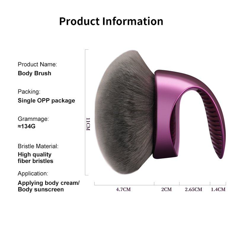 OEM &amp;ODM Big Portable Fan Brush Synthetic Hair Semi-Circle Powder Brush for Face and Body Makeup Foundation and Contour Brush