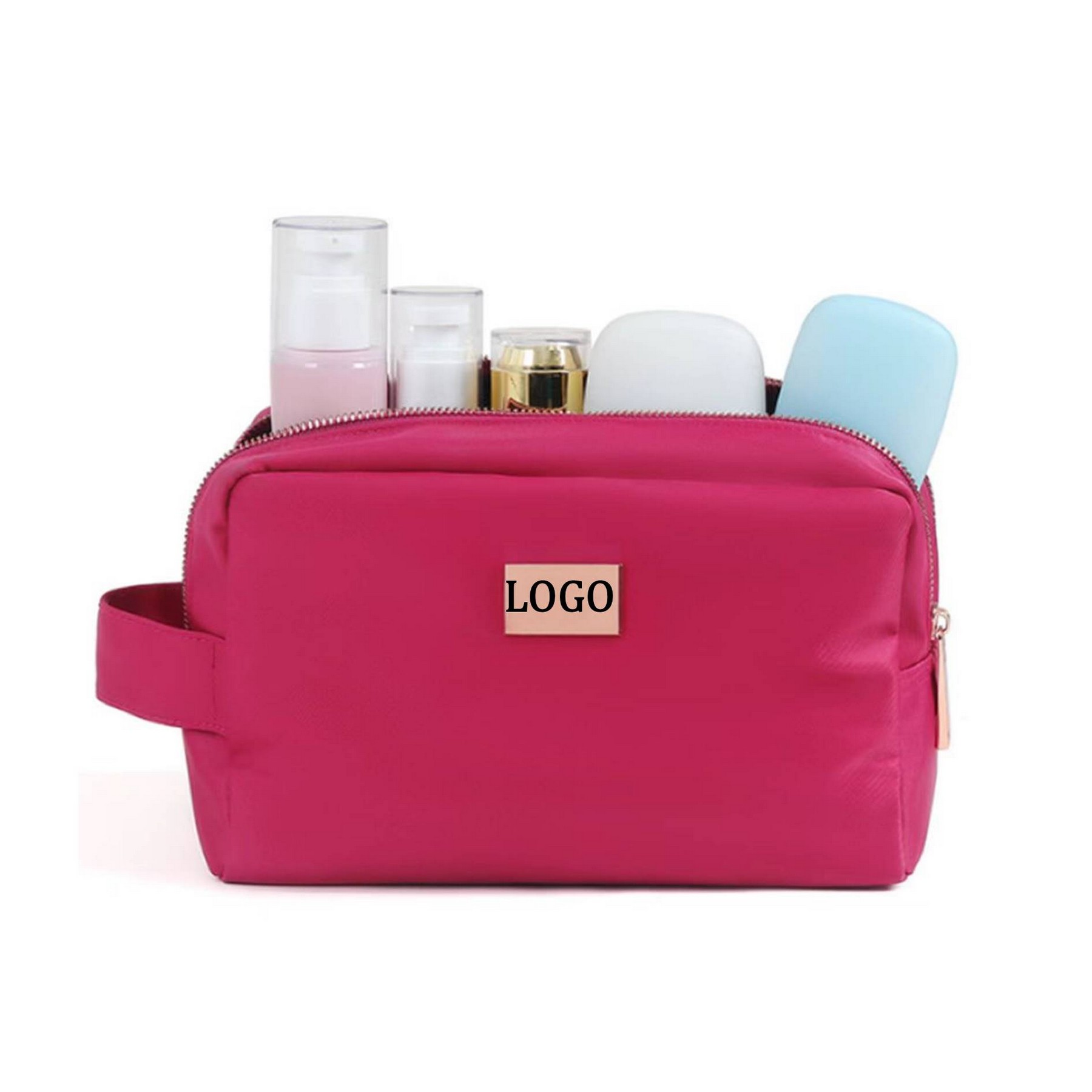 Eco Custom Travel Pink Women Bulk Toiletries Neceser Beauty Friendly Bags Maquillage Cosmetic Leather Makeup Organizer