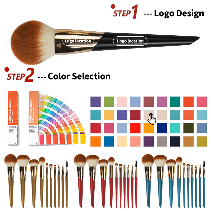 Foundation Synthetic Hair Soft Wholesale Professional Cosmetic High Quality Handmade Customized Private Label Make up Brushes