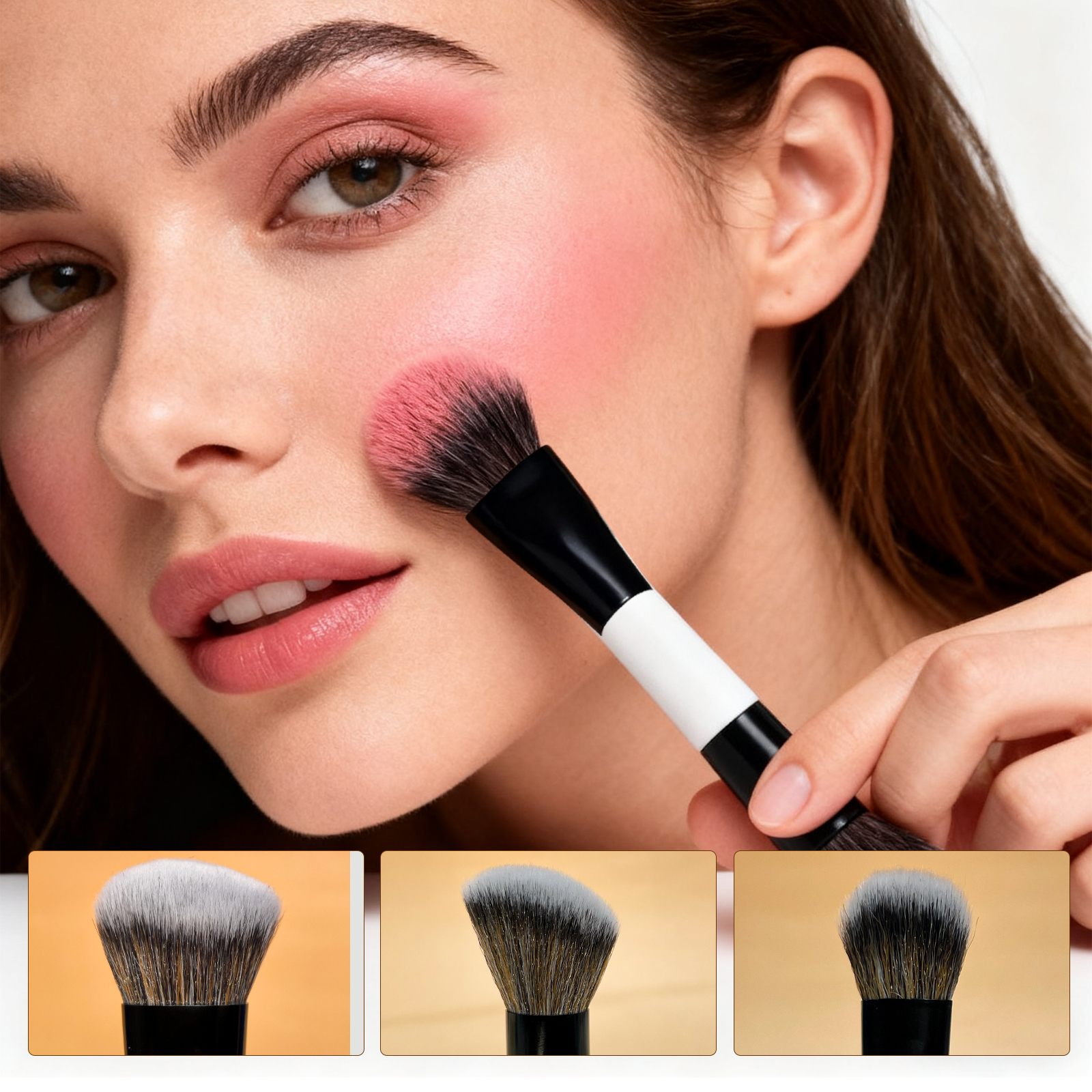 Premium Wooden 12 Pieces White Dual Ended Private Label Luxury Travel Vegan Custom High Quality Professional Makeup Brush Set