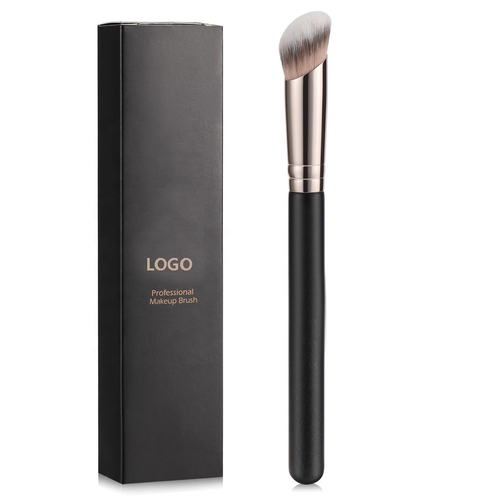 Angled Synthetic Kabuki Brush For Blending Setting Buffing Liquid, Cream And Powder Cosmetic Foundation Contour Concealer Brush