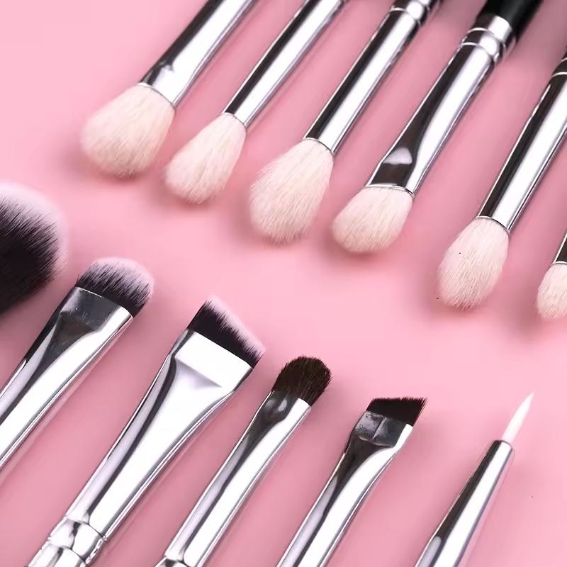 Manufacturer Fluffy Natural Goat Hair Custom Logo Private Label Eye Shadow Blending Eye Makeup Eyeshadow Brushes Set