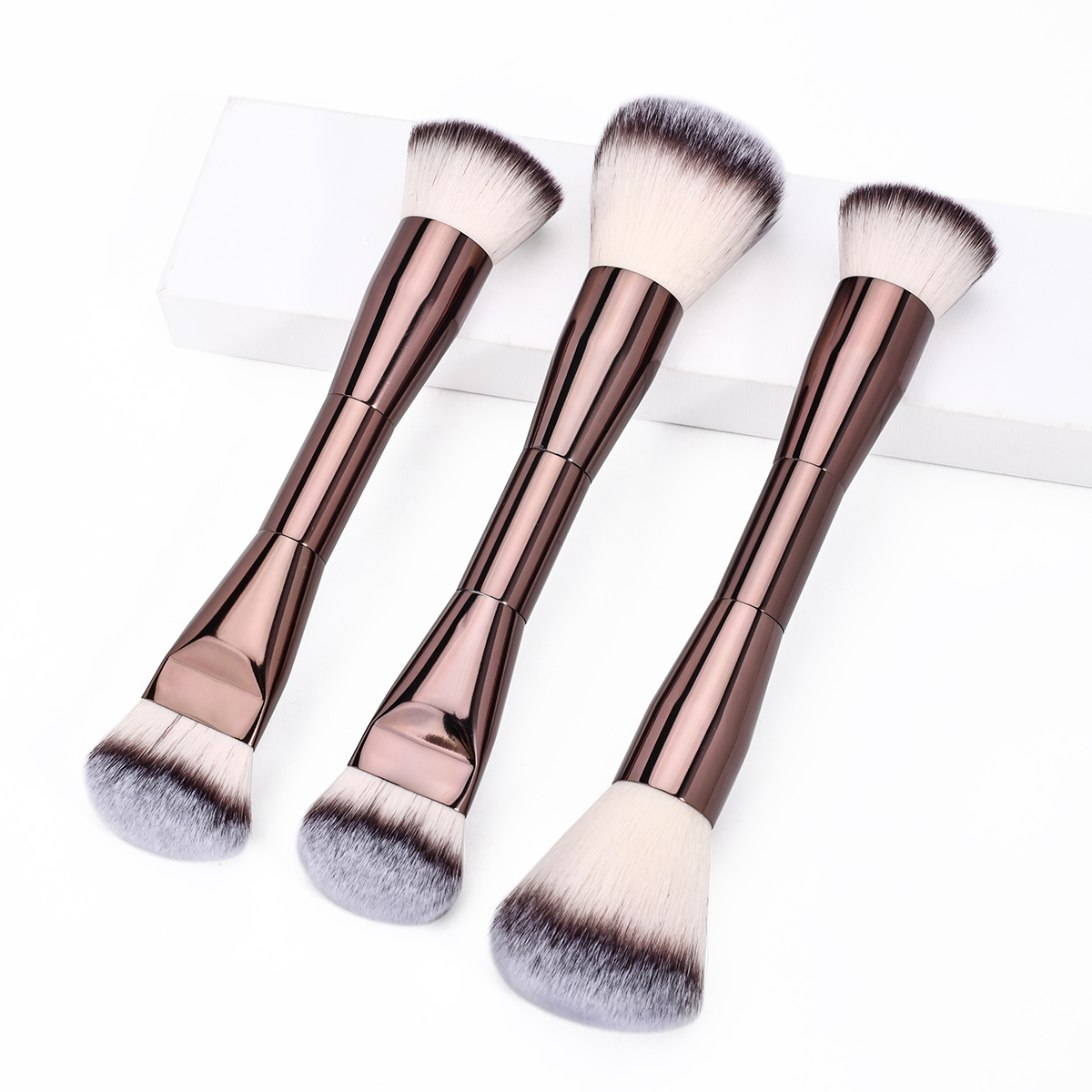 Hourglass Luxury Factory Price Aluminum Handle Dual Ended Liquid Foundation Brush Cream Makeup Brush