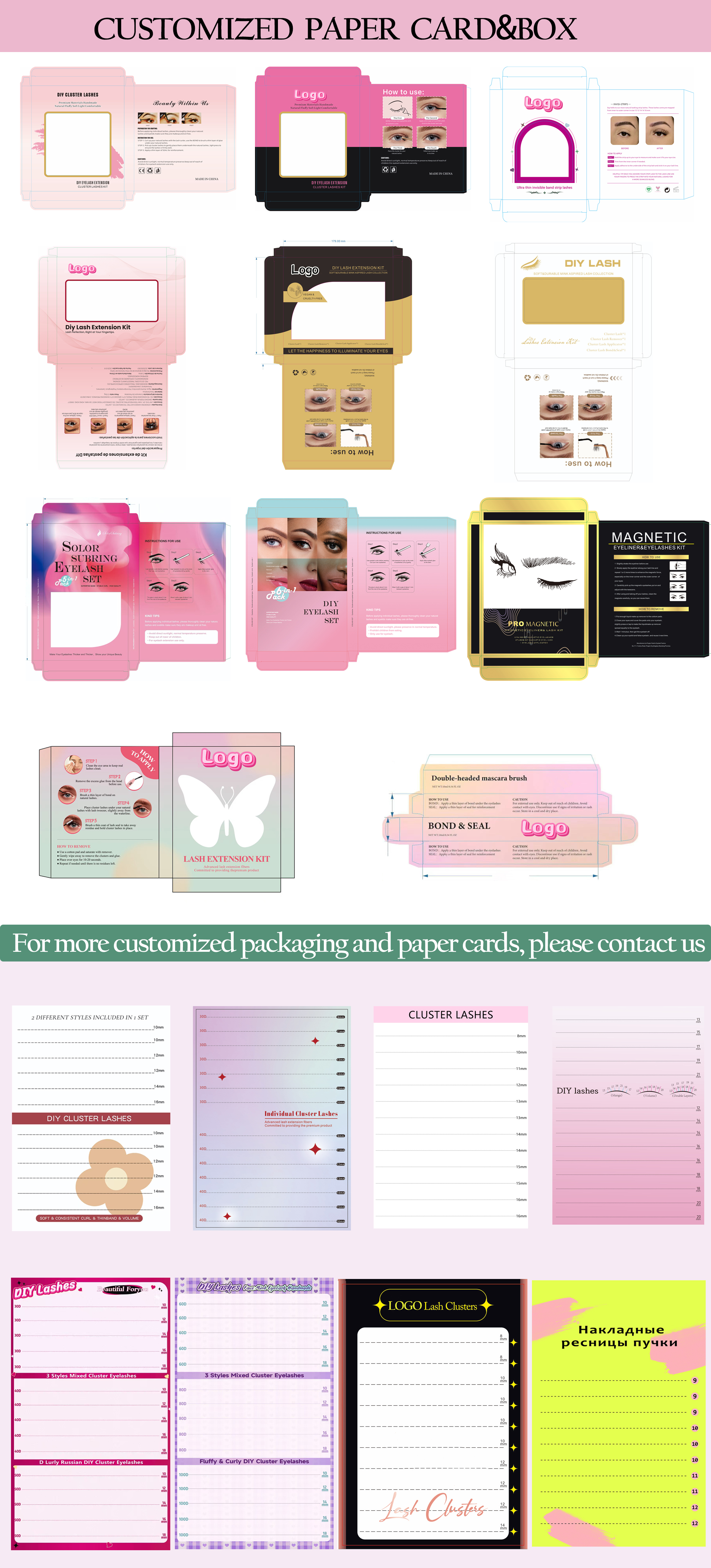 New Design Diy Lash Extension Travel Kit Segment Eyelash Custom Wholesale Diy Cluster Lashes Volume Kit Custom Logo Vendor