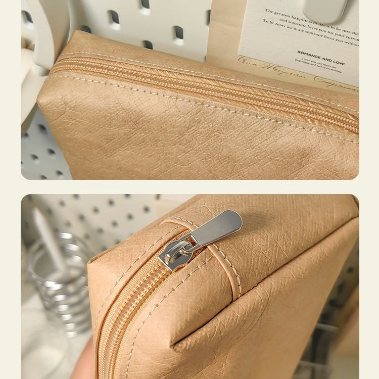 Eco-Friendly DuPont Paper Cosmetic Bag Waterproof Breathable Portable Makeup Organizer Minimalist Lightweight Tear-resistant