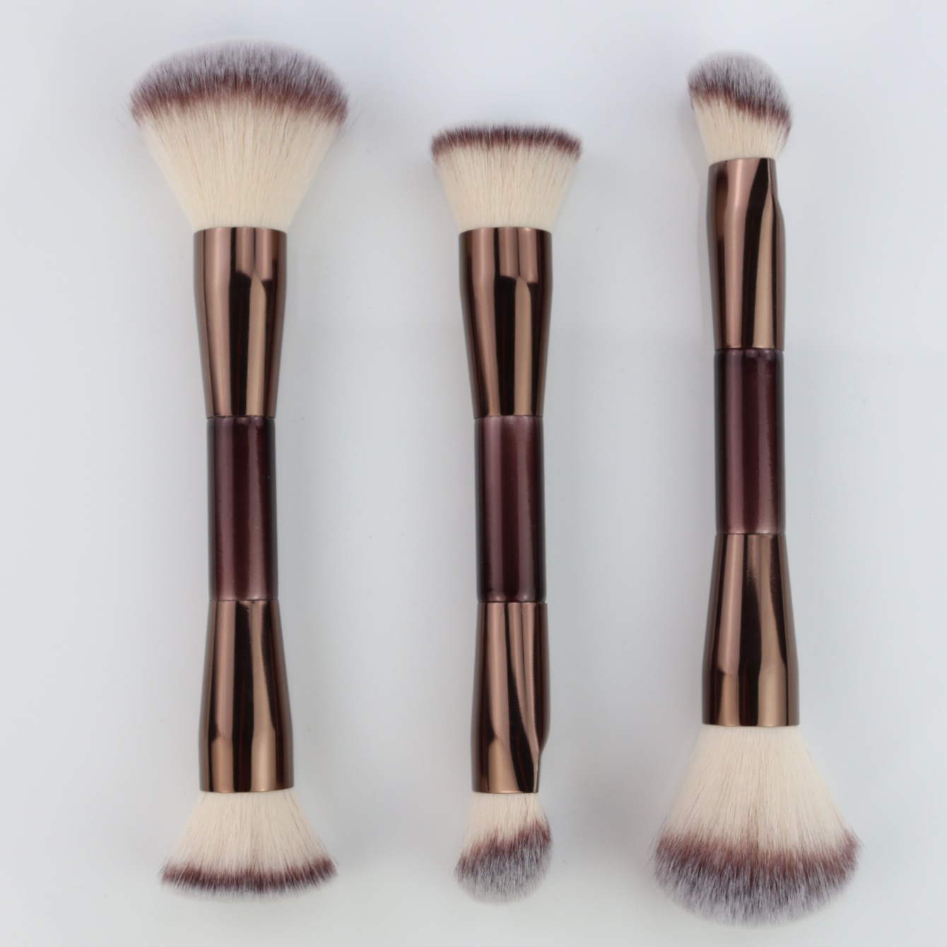 Double Ended Face Makeup Brushes for Liquid Foundation Concealer Blush Brush Customize Logo Vegan Soft Powder Make up Brush