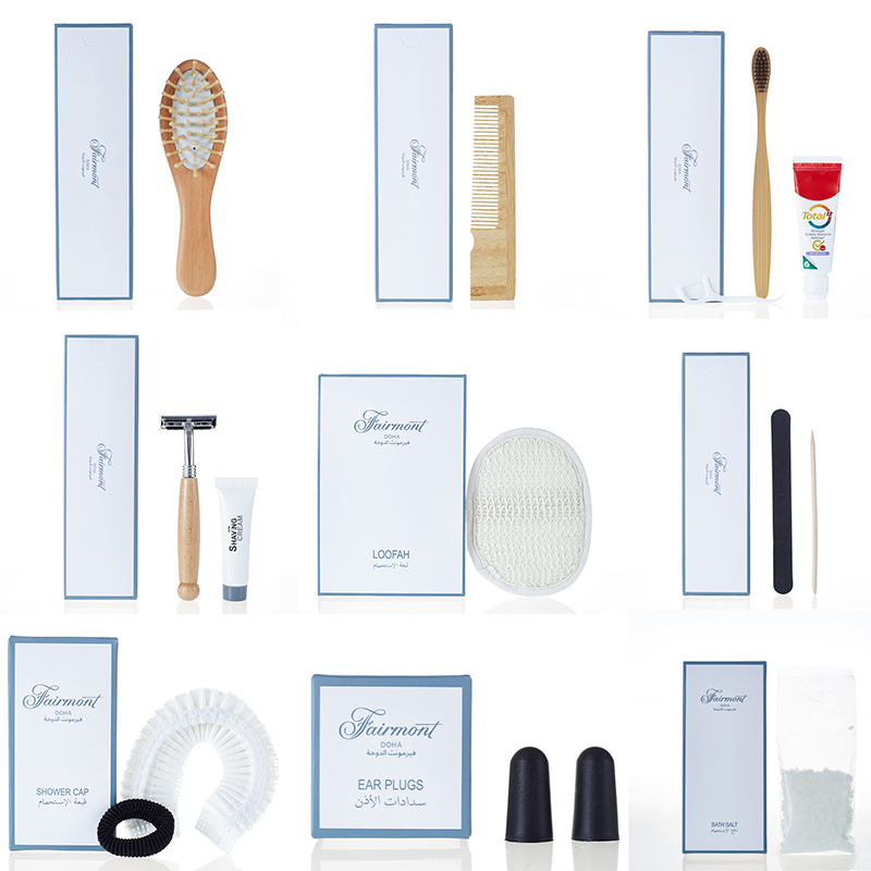 Custom Biodegradable Bamboo Travel Toiletries Accessories Luxury Eco Friendly Hotel Room Dry Amenities Set Supplier