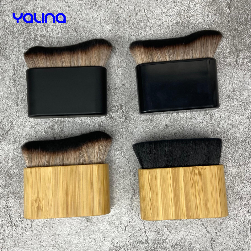 Durable Applicator Curved Tanning Gold Body Foundation Brush Custom Logo Luxury Kabuki Brush Private Label Single Makeup Brush