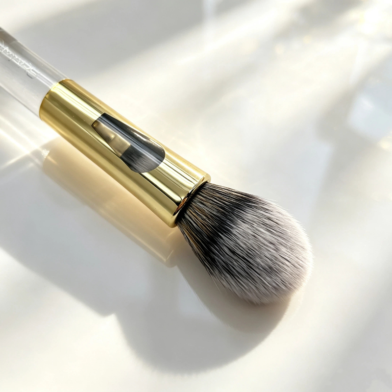 YRX Double Ended Makeup Brush 4 in 1 Gold Makeup Brushes Custom Logo Cruelty-free Oem Luxury Makeup Brush Manufacturer