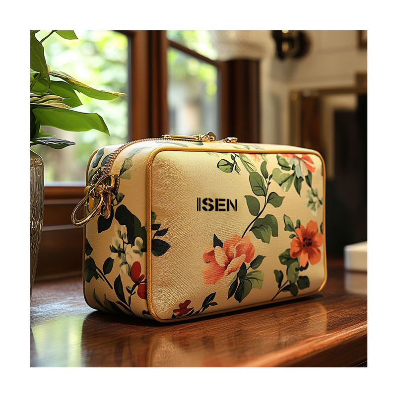 Factory OEM ODM Travel Cosmetic Bag with logo Portable Waterproof PU Leather Cosmetic Organizer Makeup Bag Toiletry Bag