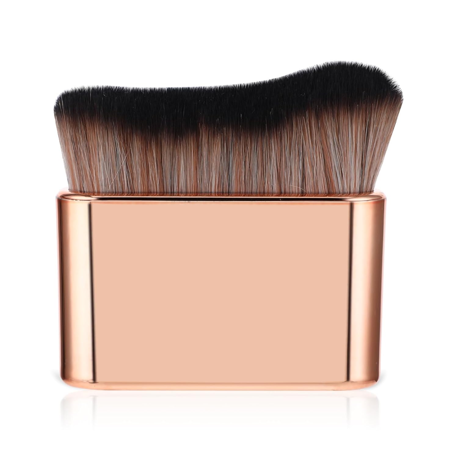 Man-Made Fiber Synthetic Abs Gold Color Body Giant Flat Curved Wave Square Textured Liquid Foundation Applying Blender Brush