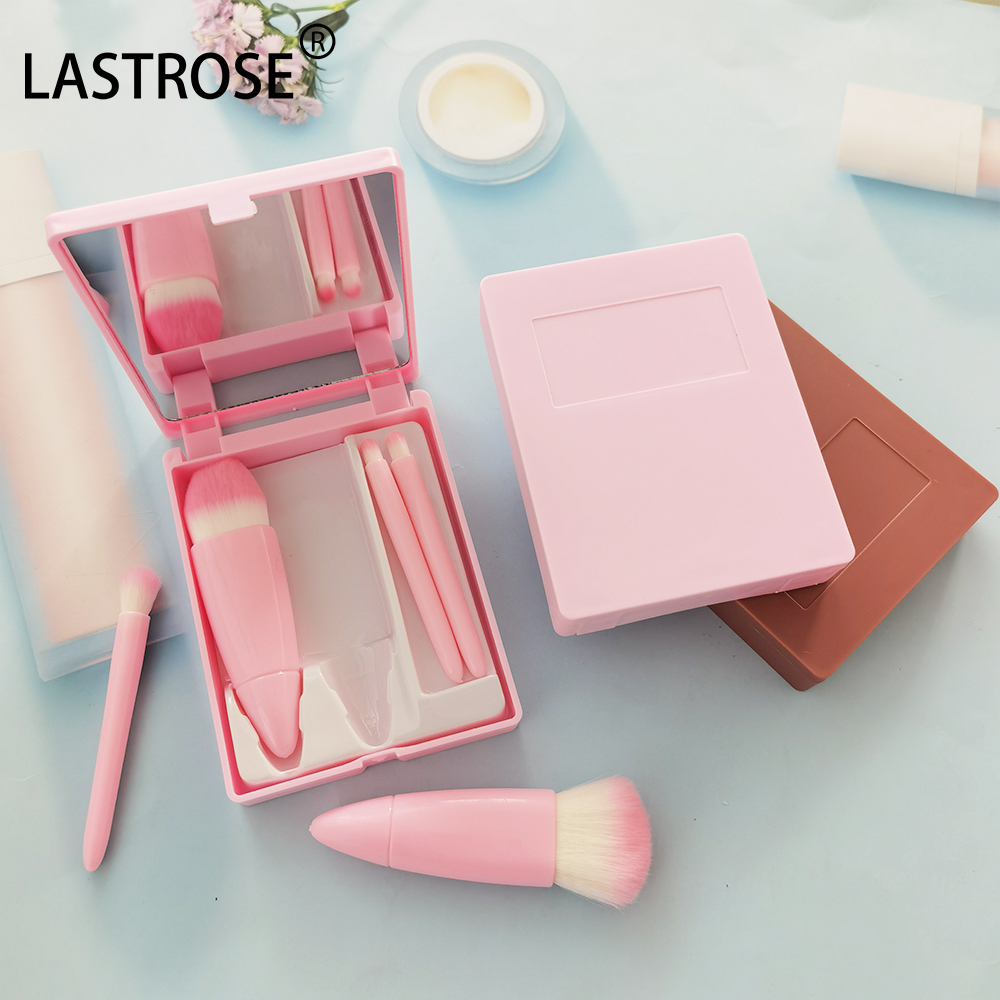 OEM Logo Travel Makeup Brush Set with Mirror Customizable Kits Including Brushes and Accessories