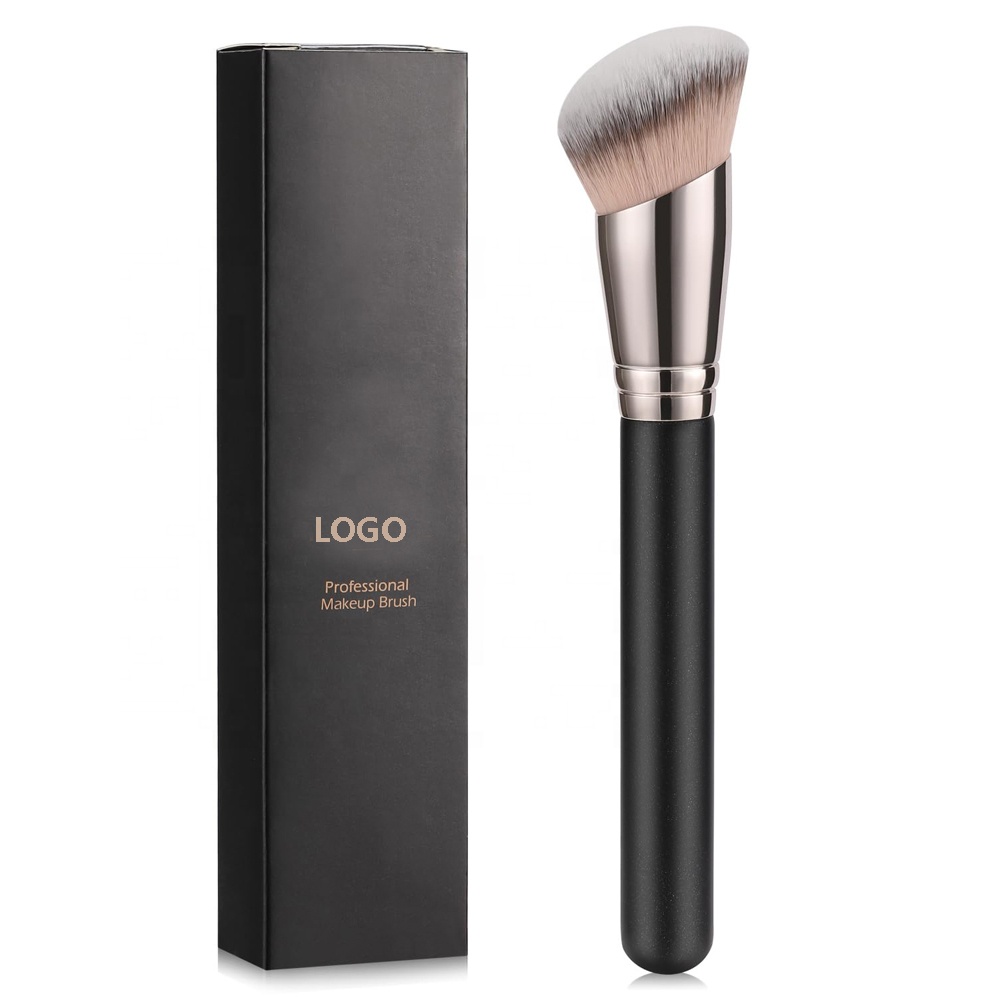 Angled Synthetic Kabuki Brush For Blending Setting Buffing Liquid, Cream And Powder Cosmetic Foundation Contour Concealer Brush