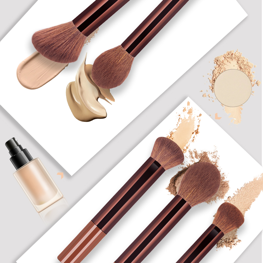 13-Piece Synthetic Hair Face Makeup Brush Set Blending Eyebrow Pencil Lip Liner Private Label Customizable Plastic Handle