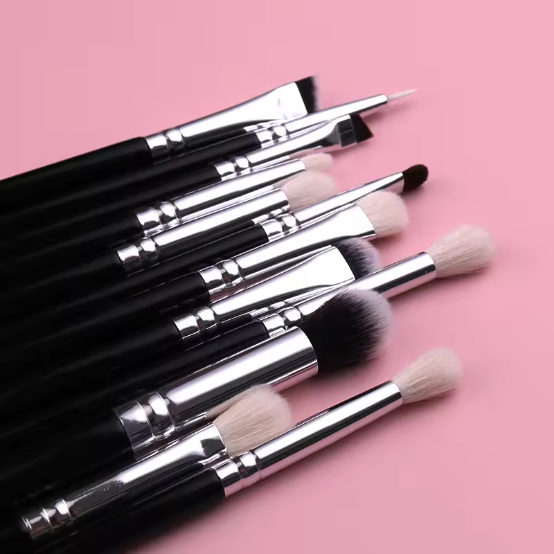 Manufacturer Fluffy Natural Goat Hair Custom Logo Private Label Eye Shadow Blending Eye Makeup Eyeshadow Brushes Set