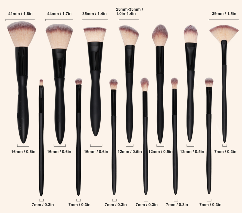 VLIYA Custom Private Label 22Pcs Makeup Brush Set High Quality Vegan Synthetic Hair with Rubber Handle Black Makeup Brushes