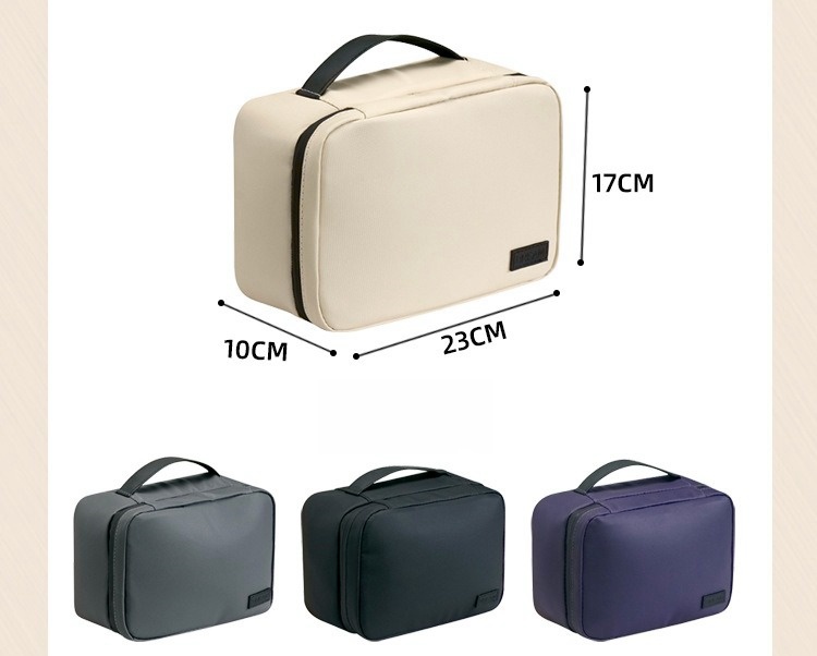Aqua Travel Fashion Candy Zipper Cosmetic Bag Nylon Top Handle Wide Opening Womens Makeup Case Bridal Shower Bag