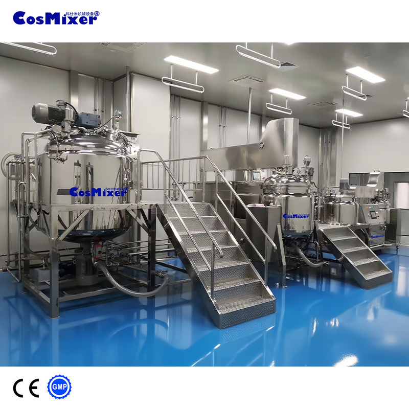 Customizable Fixed Vacuum Emulsifying Mixer for Hair Care, Skincare &amp; Personal Care Product Manufacturing