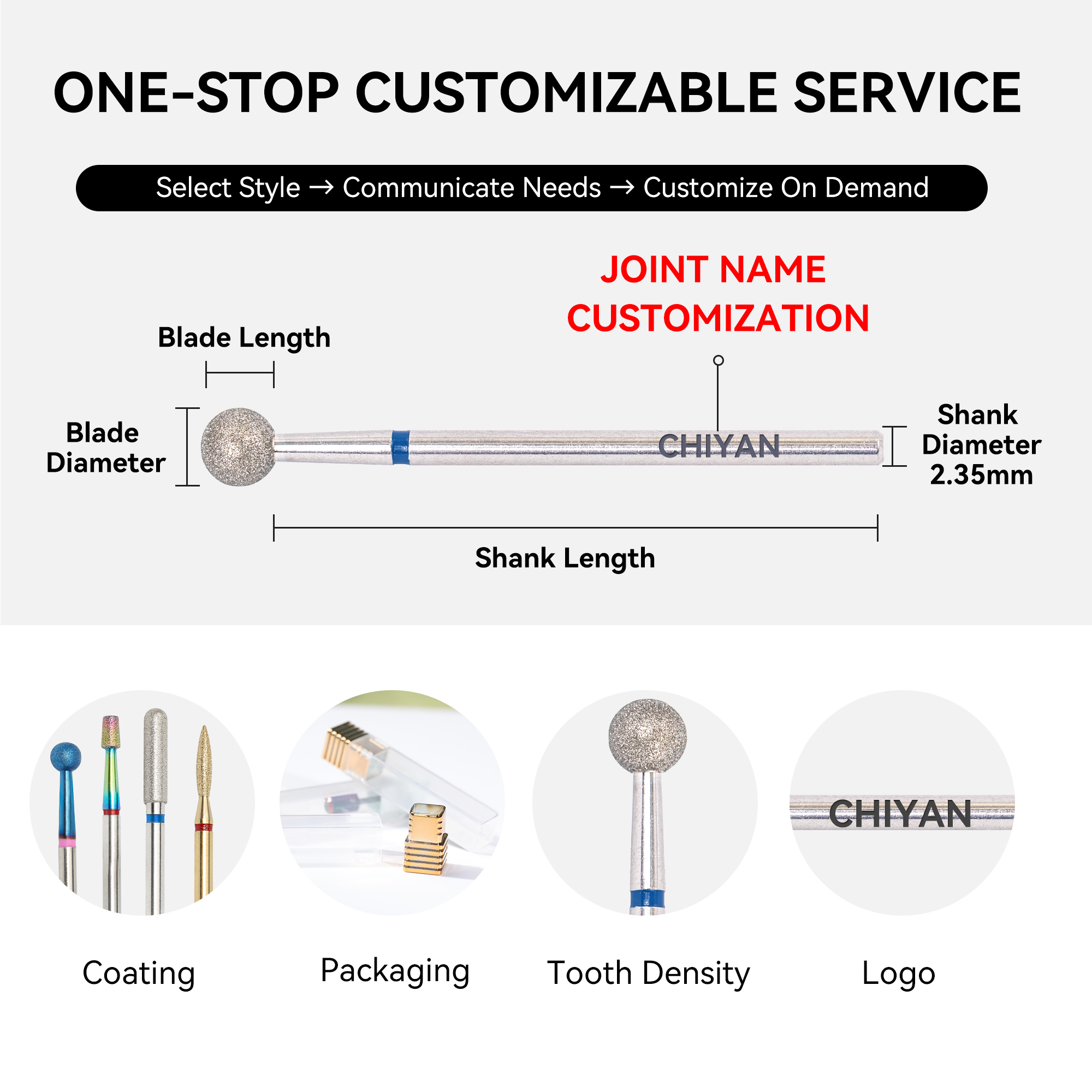 Chiyan Nail Tool Manufacturer Customized Diamond Ball Head Nail Salon Use Nail Remover Cuticle Drill Bit
