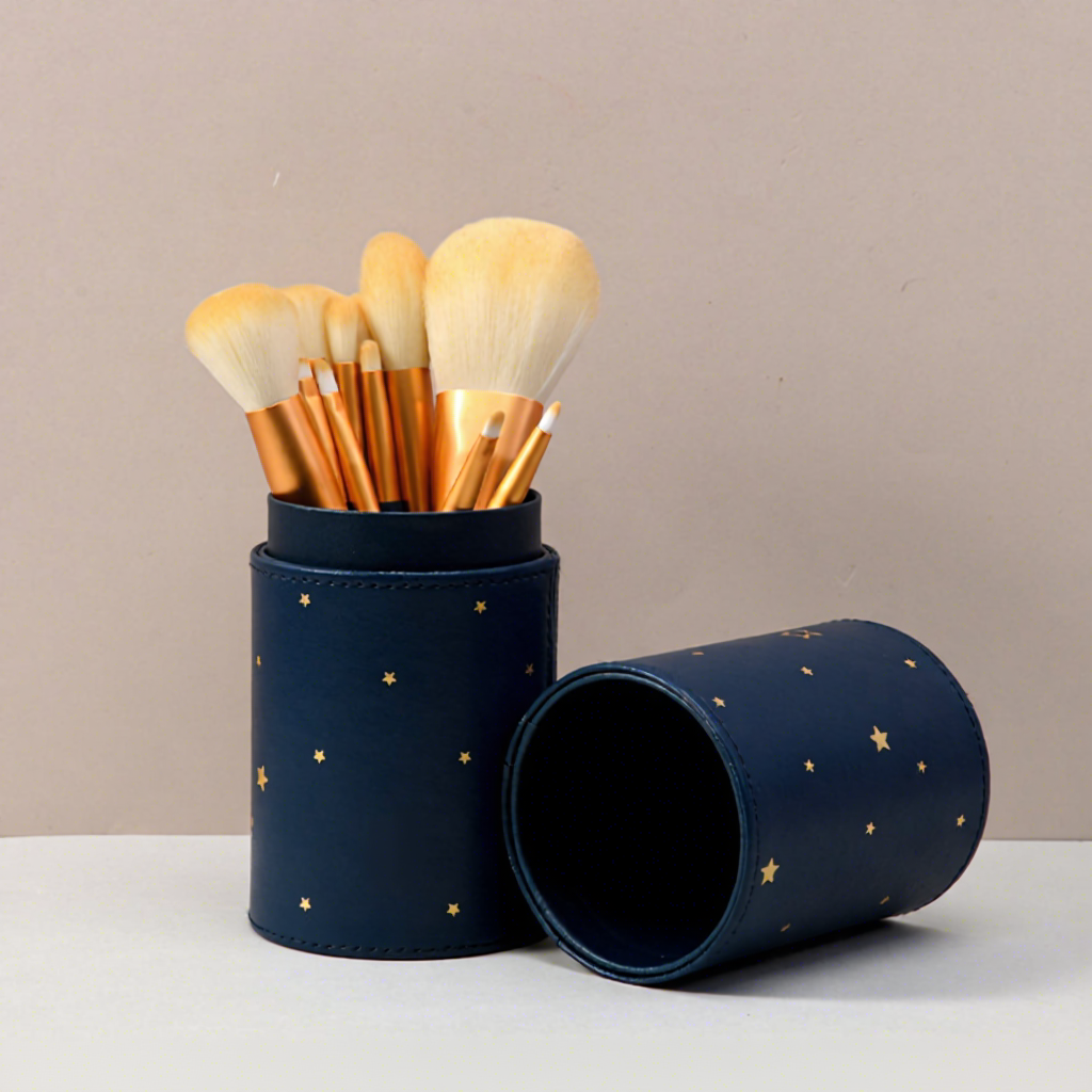 Best Selling Luxury 12-Piece Vegan Professional Makeup Brushes Set High Quality with Soft Synthetic Fibre Hair Storage Bucket